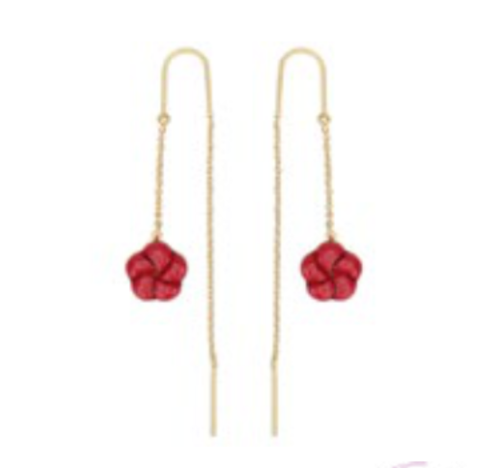 Orecchini Pendenti A Doppio Fiore 3D – Boho Chic Con Fiori Selvatici, Gioielli Statement Donna - 2