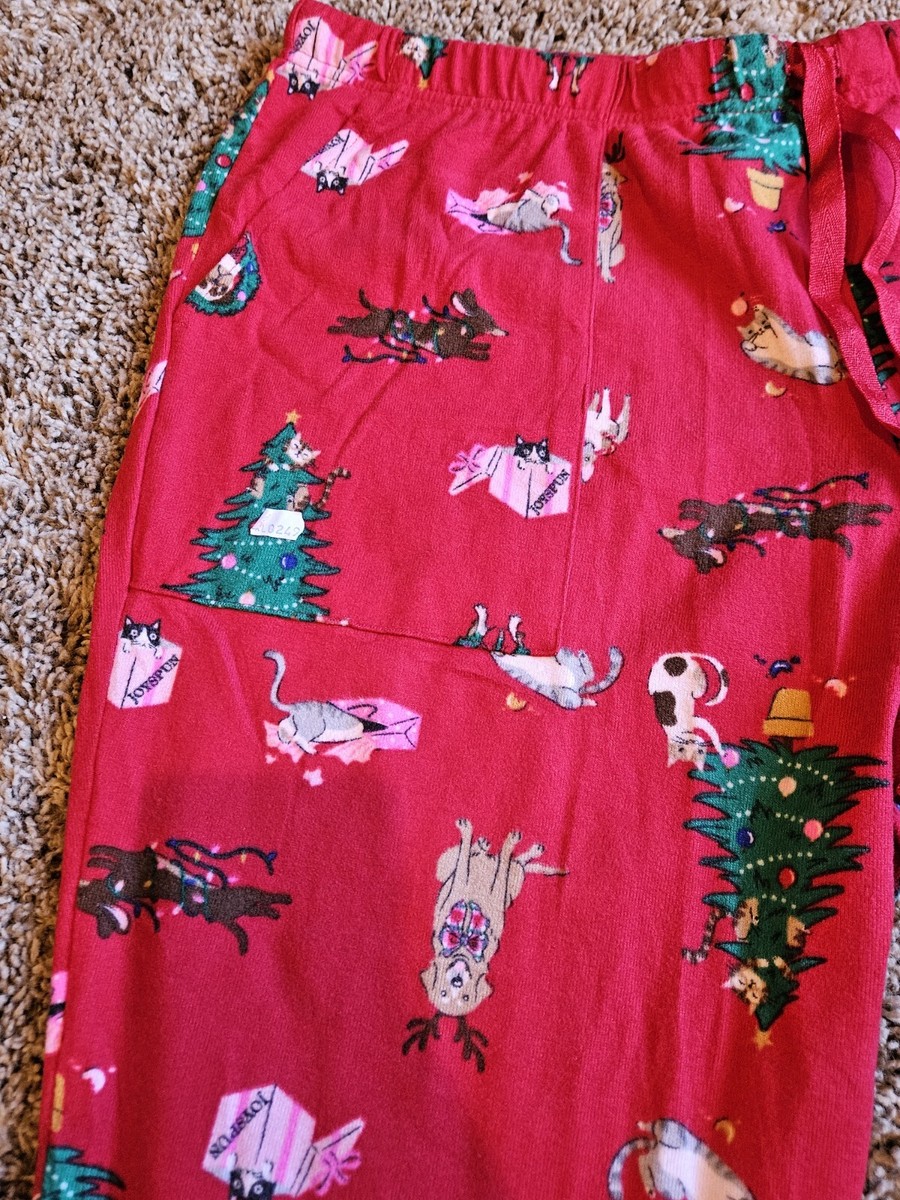Joyspun Women's Cats Dogs Red Hacci Sleep Jogger Pajama Pants XL