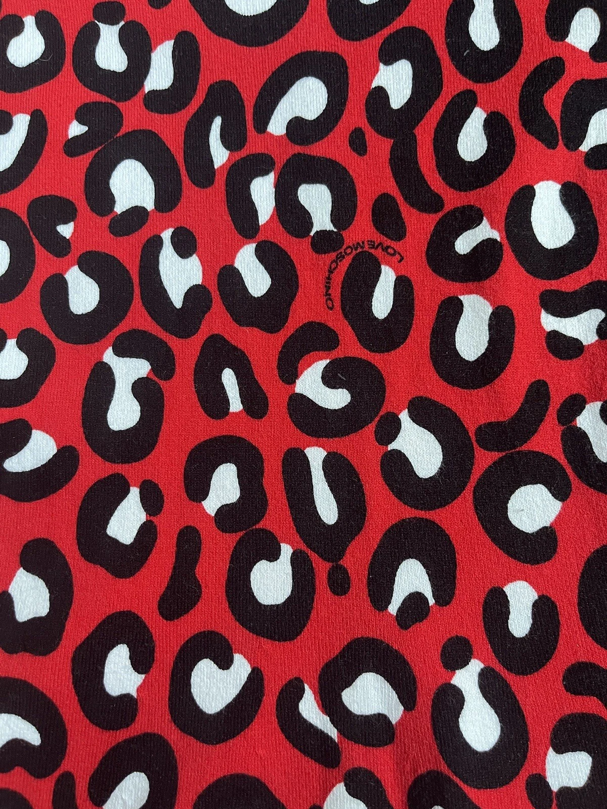 Abito donna Love Moschino rosso nero bianco taglia small stampa animalier casual festa