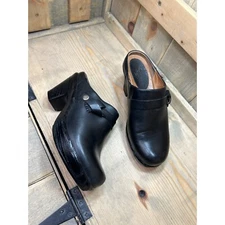 Kravings by Klog ANGIE Black Slip On Heels Black Leather Size 7M