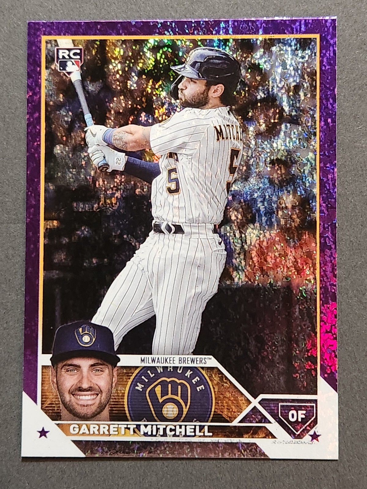 2023 Topps Series 2 #359 Garrett Mitchell Rookie Purple Foil Board #769/799