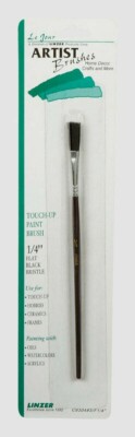 Linzer 1/4'' FLAT Touch-Up PAINT BRUSH Black Bristles Hobby Ceramics C9304-3 NEW!