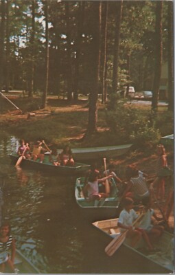 MR ALE Postcard 1960s Camp Abbey, St. Benedict, Louisiana Canoes 5962c4