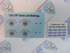 California Highway Patrol Ghost 1/64 Water Slide Decals fit any Color GL Durango