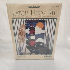 NEW Lighthouse Latch Hook Kit Wonder Art CARON Beach Beacon Ocean Wall Tapestry