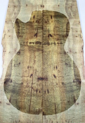 Figure Electric Guitar/Bass Top Worm-hole Golden Phoebe Wood Set Luthier Supply - Picture 1 of 4