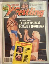 Inside Wrestling Magazine  w/COA Signed By 3 Rick Flair Lex Luger Terry Taylor
