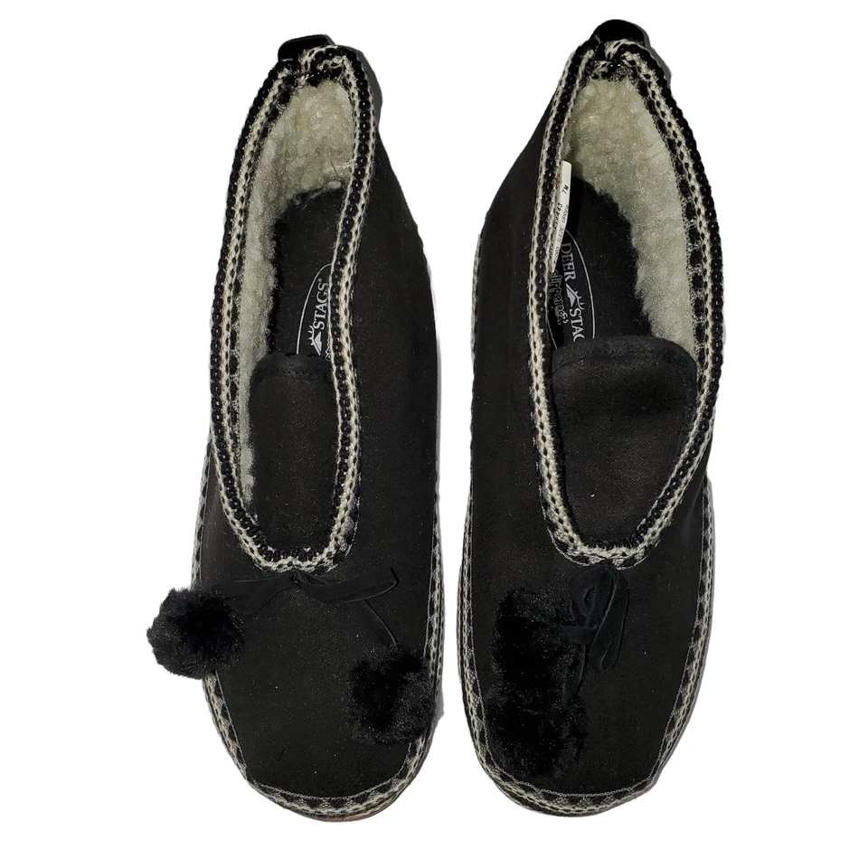 Botas femininas DEER STAGS de borla preta chinelooz micro camurça, tamanho 7M - Imagem 3 de 4