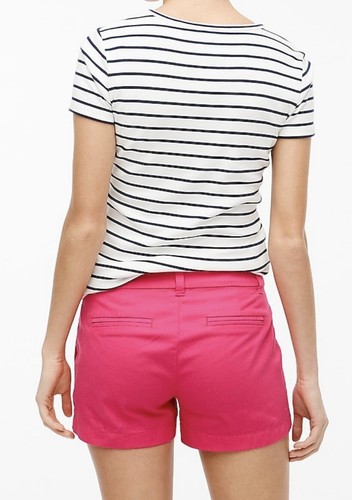 NWT J.Crew Factory Mid Rise 3.5" Classic Chino Shorts - Neon Fuchsia - Sz 0 - Picture 5 of 8