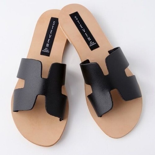 steve madden greece sandals black