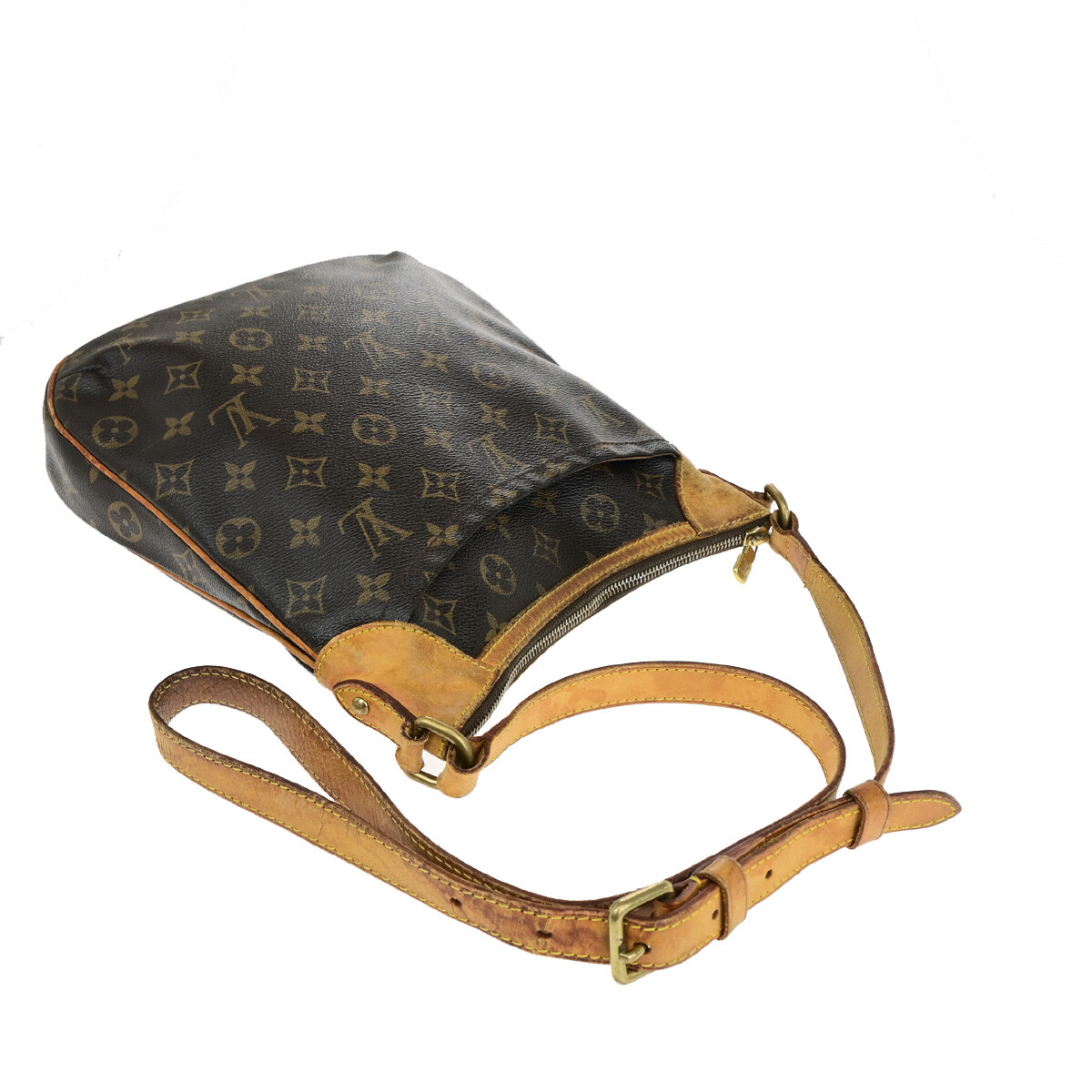 LOUIS VUITTON Odeon PM Shoulder Bag Monogram Leather Brown LOUIS VUITTON Odeon PM Shoulder Bag Monogram Leather Brown