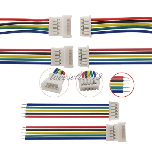 2/5/10 Pair JST 1.25 Male Female Wire Connector 1.25mm 2P 3P 4P 5P 6P JST Plug L
