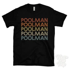 POOLMAN REPEATED RETRO STYLE T-SHIRT mens & womens novelty cool name gift