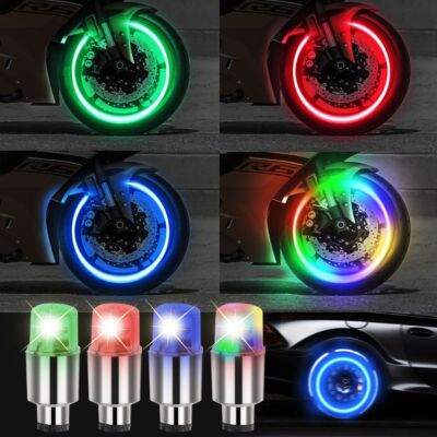 4x Car Auto Wheel Tire Tyre Air Valve Stem LED Light Cap Cover Accessory Kits US