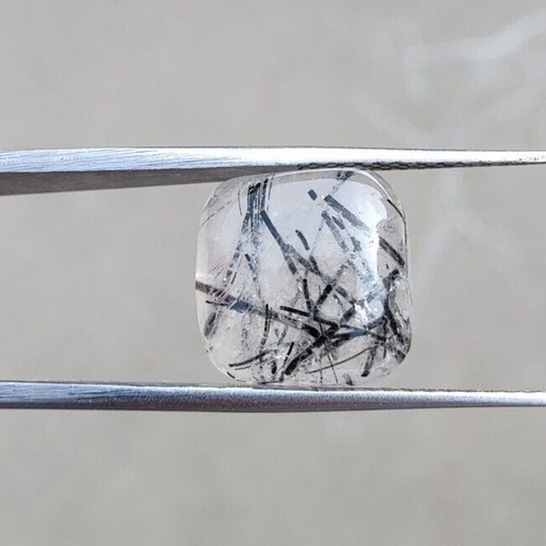 Natural Black Rutile Cushion Shape Cabochon Calibrated Loose Gemstones All Sizes - Picture 2 of 6