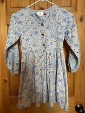 Hanna Andersson 130 Girls Dress Blue Winter Theme Knee Length Heavy Knit Cute