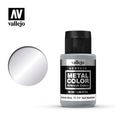 Vallejo 77717 Metal Color Dull Aluminum Acrylic Paint 35ml - US