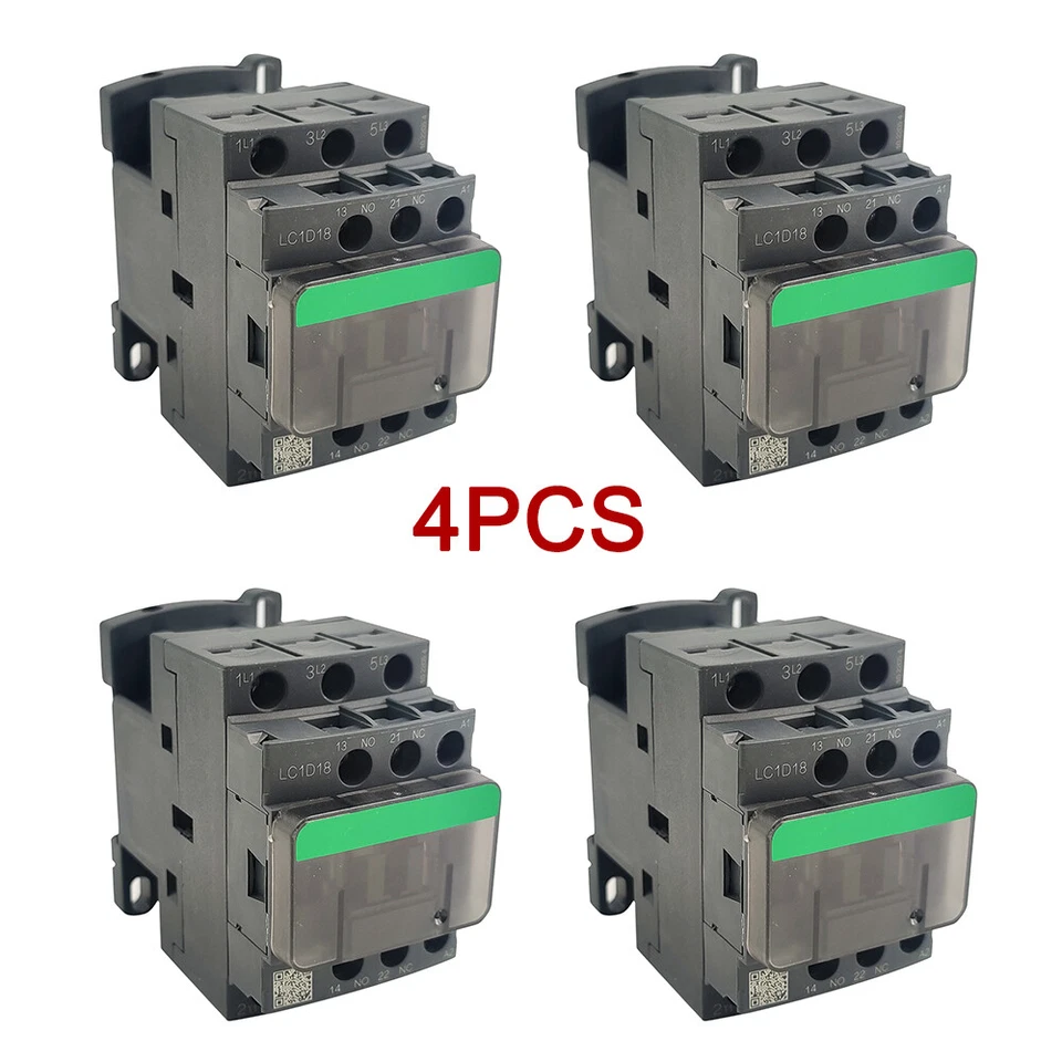 4PCS TeSys Deca LC1D18E7 Contactor 48V coil AC 18A replace Schneider LC1D18E7 3P - Image 3 of 4