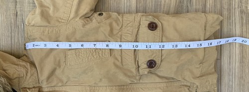 KLEINKIND MÄDCHEN BABY GAP KHAKI CARGO KUNSTFELLBESATZ KAPUZE UTILITY JACKE GRÖSSE 18-24m - Bild 6 von 12