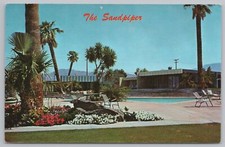 Roadside~Palm Desert California~The Sandpiper~Swimming Pool~Vintage Postcard