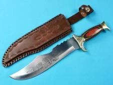 Chipaway Cutlery Bowie Large Engraved Fighting Knife  w/ Sheath