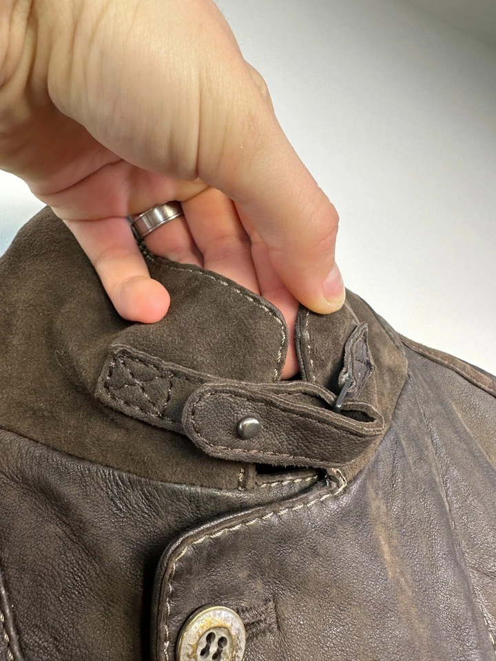 Gimos  Leather Jacket Mens SIZE M 40 Western Collared Button Up - Image 4 of 4