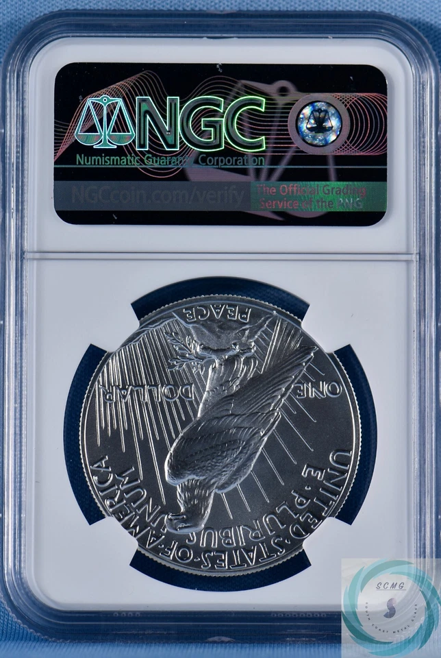 2021 Silver High-Relief Peace Dollar 100th Anniversary NGC MS 70 First Releases - Image 3 of 4