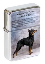 English Toy Terrier (Black & Tan) Flip Top Lighter