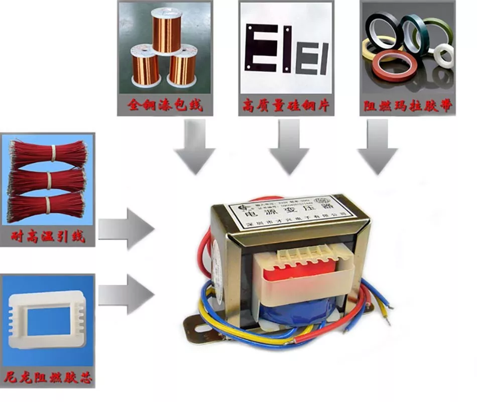 transformateur 220v 12v 220V turn single 12V 1A output AC AC power  transformer EI48*24