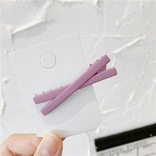 Hair Clip Hairpin Head Kids Colorful Frosted Cross Candy Color Bangs Clip Women - Picture 11 of 18