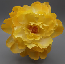 Vintage Yellow Peony Millinery Silk Flower