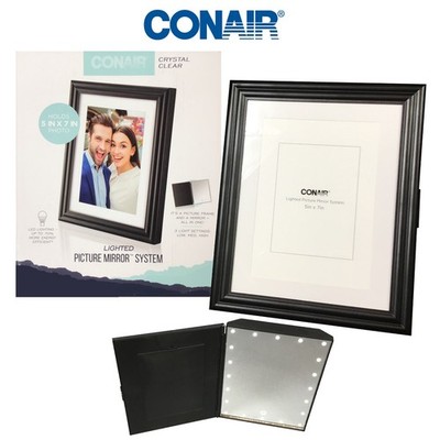 Conair Crystal Clear Lighted Picture Mirror System 5x7 Frame & Vanity Mirror LED