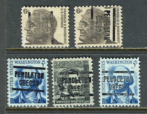 Pendleton OR 212 (Not L-4) precancel all 4c, 5c & 6c Prom Americans, last ones