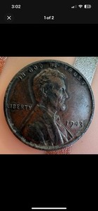 1943 1c Lincoln Wheat Cent Steel Penny Original