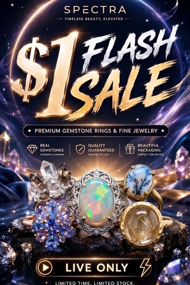 💎 $1 LIVE ONLY DEALS | Real Gemstones & Fine Rings Giveaway!