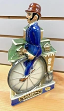 Erza Brooks Man on Big Wheel Bike Liquor Bottle