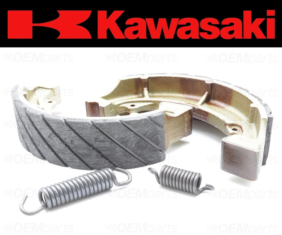 Juego de (2) zapatas de freno y resortes delanteros ranurados al agua Kawasaki #41048-015 Foto 3 de 4