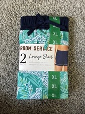 Room Service 2-Pack Floral Lounge Sleep Shorts Drawstring Pockets Piping X-Large