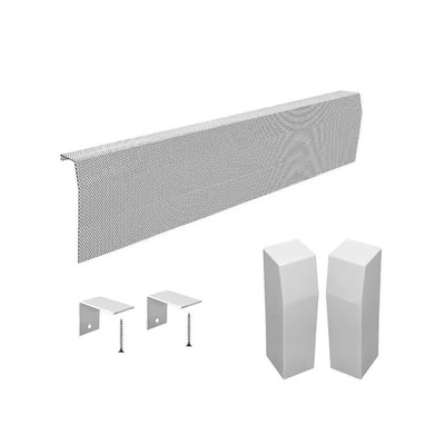 Electric Baseboard Heater Cover 5 Ft. Galvanized Steel Slip-On Panel with Endcap