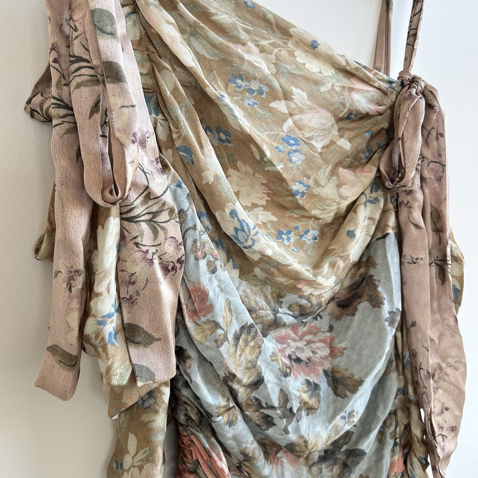 Zimmermann Unbridled Elixir Dress Size 3 AU 14/US 10 Silk Wrap Mini Pastel EUC