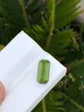 Natural Green Afghan Tourmaline Emerald Cut Loose Gemstone Jewelry Supply or Col