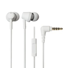 Audio Technica ATH-CK350XiS Wired Earphones with Mic/Remote, White, Antibacteri