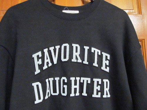 Favorite Daughter Black Letters Patch The Collegiate Sweatshirt Size Medium