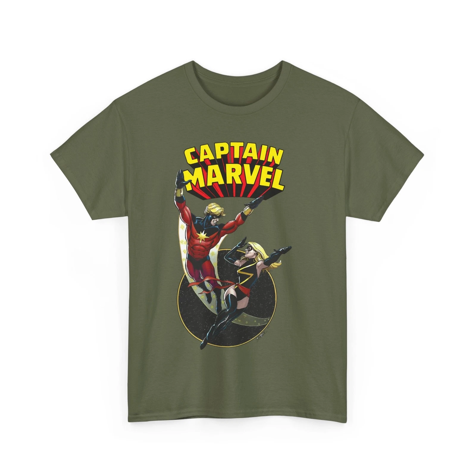 Captain Marvel T-Shirt - George Perez Art - Mar-Vell, Carol Danvers