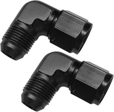 2PCS 8AN Female to 8AN Male Flare 90 Degree Elbow Swivel Union Fitting Adapter,