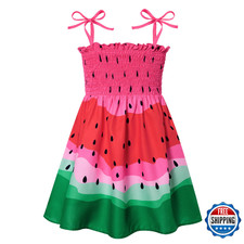Vieille Summer Dress For Girls 5T Cute Watermelon Smocked Sundress 4T Toddler