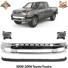 Front Bumper Chrome Steel Fog Light Assembly Kit For 2000-2006 Toyota Tundra