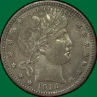 1916-D Barber Quarter Almost Uncirculated AU Coin #35186