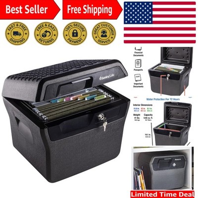 Sleek & Secure Fireproof Waterproof Lock Box for Important Documents - 0.66 ft³
