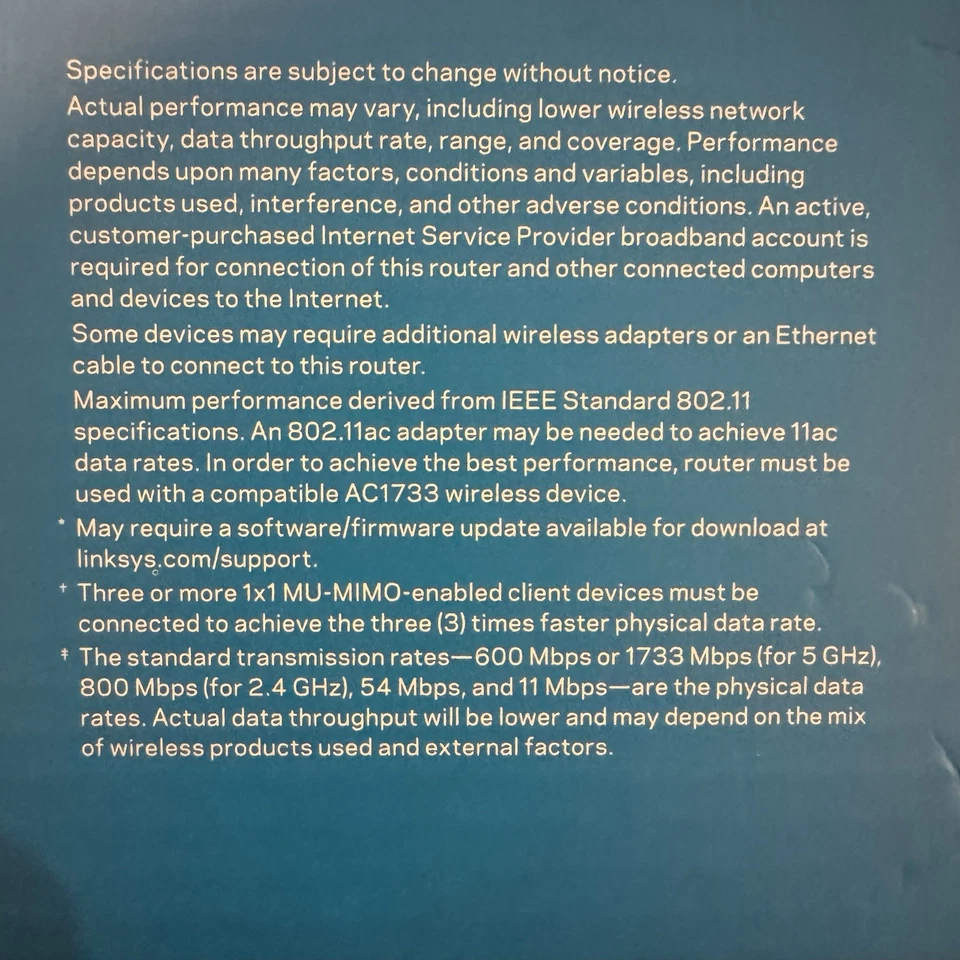 Linksys EA8500 WiFi Router AC2600 Max-Stream MU-MIMO Gigabit Dual-Band - Image 3 of 4